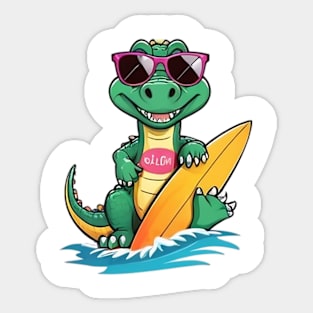 Croc Surfer Sticker